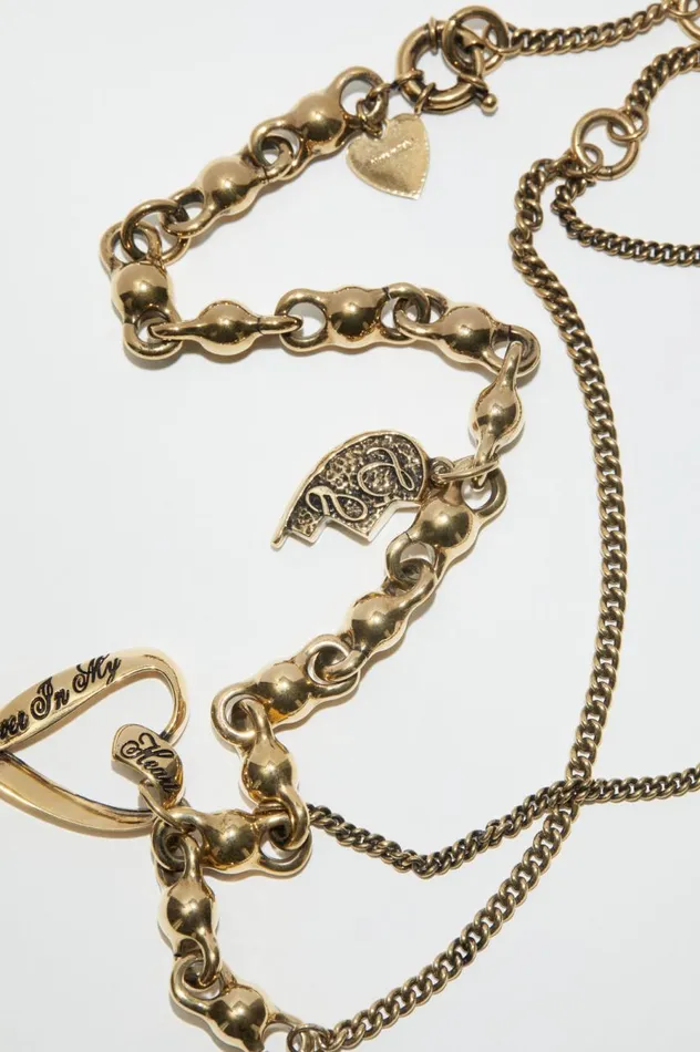 Acne Studios Charm Necklace Antique Gold Men Jewellery