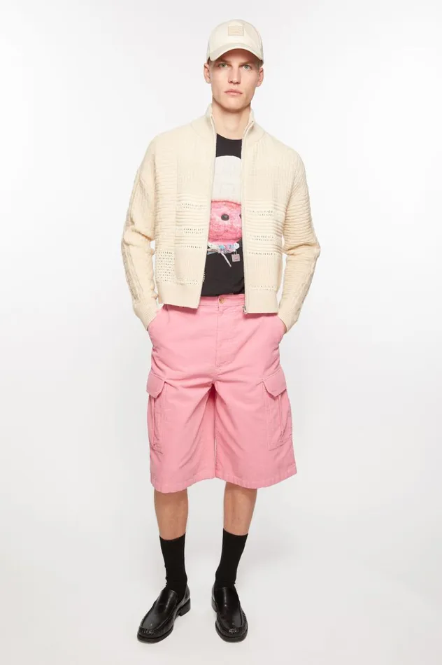 Acne Studios Corduroy Shorts Tango Pink Men Shorts