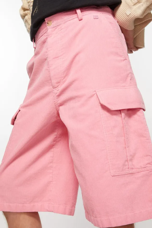 Acne Studios Corduroy Shorts Tango Pink Men Shorts
