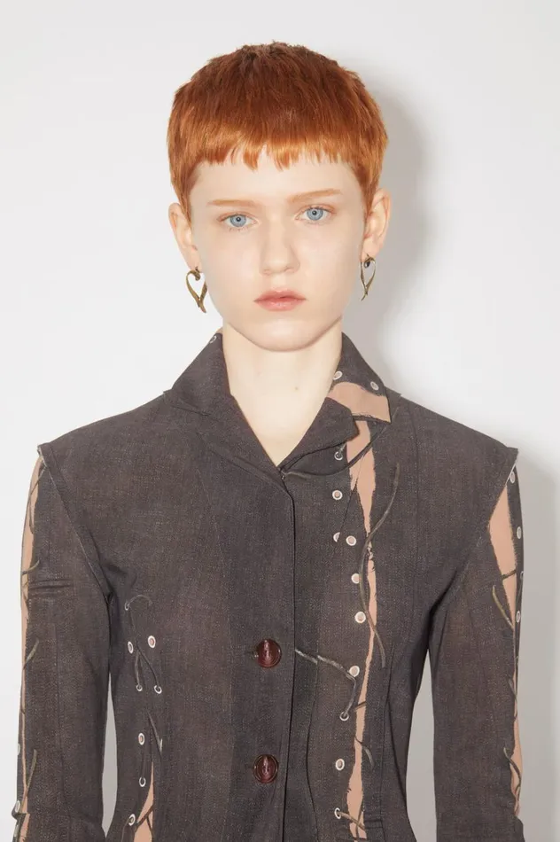 Acne Studios Heart Hoops Antique Gold Women Jewellery