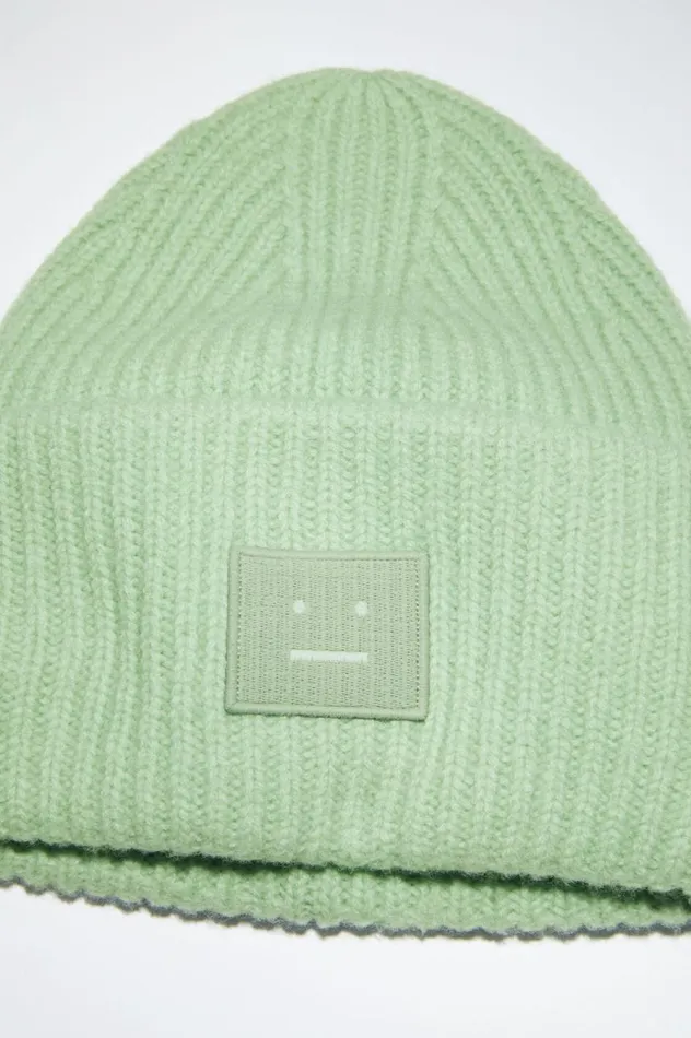 Acne Studios Large Face Logo Beanie Spring Green Women Hats