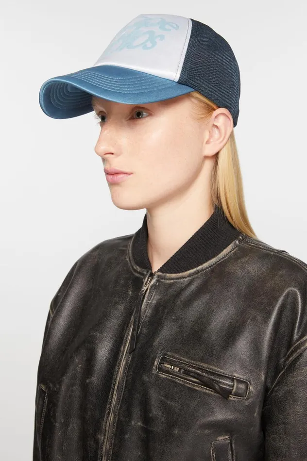 Acne Studios Logo Cap Multi Blue Women Hats