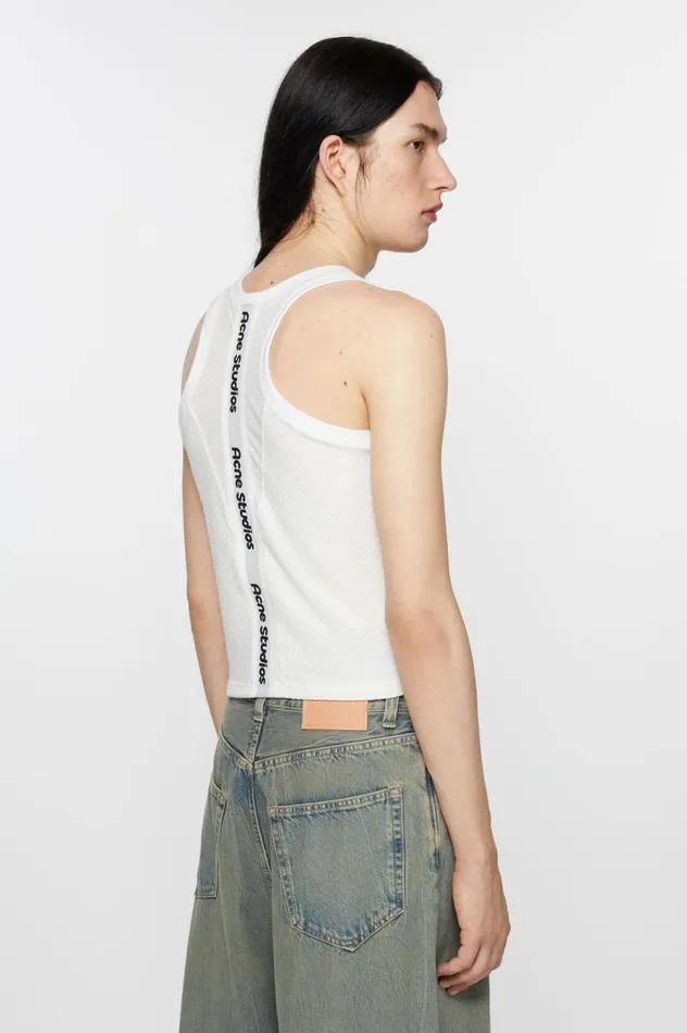 Acne Studios Logo Tank Top Optic White Men Tshirts