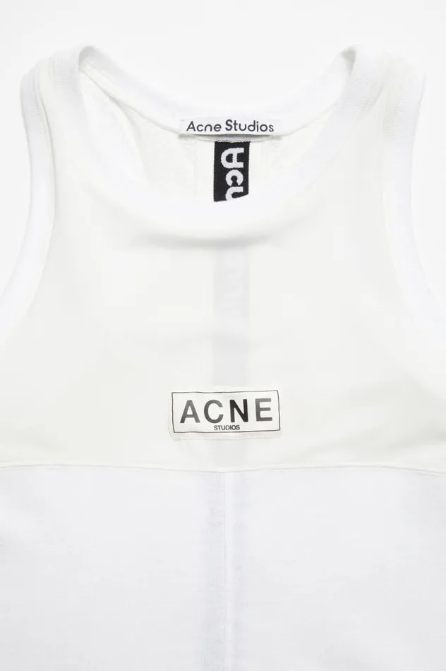 Acne Studios Logo Tank Top Optic White Men Tshirts