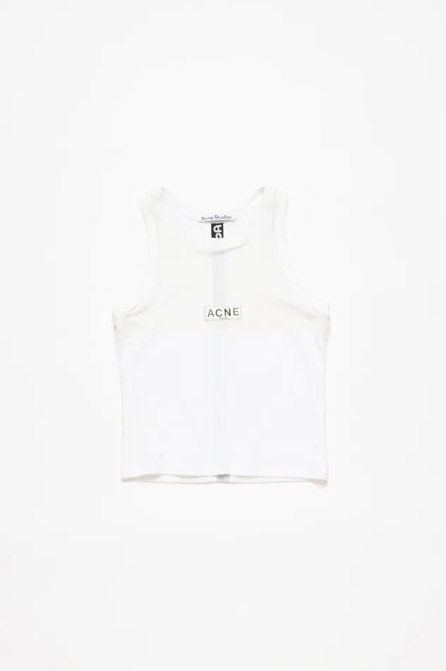 Acne Studios Logo Tank Top Optic White Men Tshirts