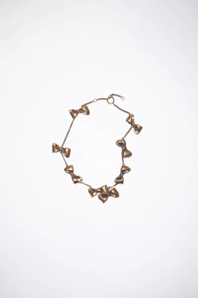 Acne Studios Multi Bow Necklace Antique Gold Men Jewellery