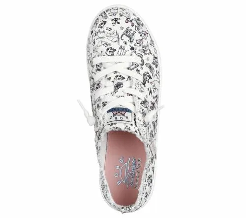 BOBS B Cute 20 8211 Glam Kitty White Multi Women SKECHERS SlipOn