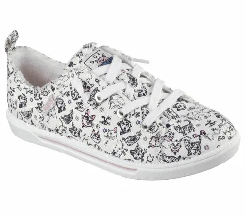 BOBS B Cute 20 8211 Glam Kitty White Multi Women SKECHERS SlipOn