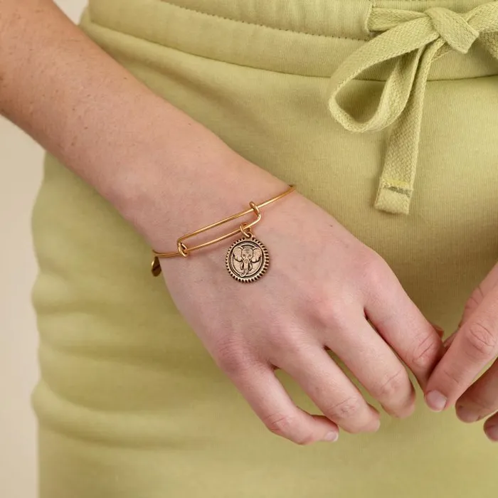 Bracelets Women Alex And Ani Elephant Embossed Charm Bangle Rafaelian Gold