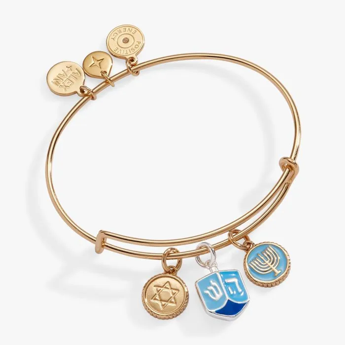 Bracelets Women Alex And Ani Holiday Dreidel Bangle Gold