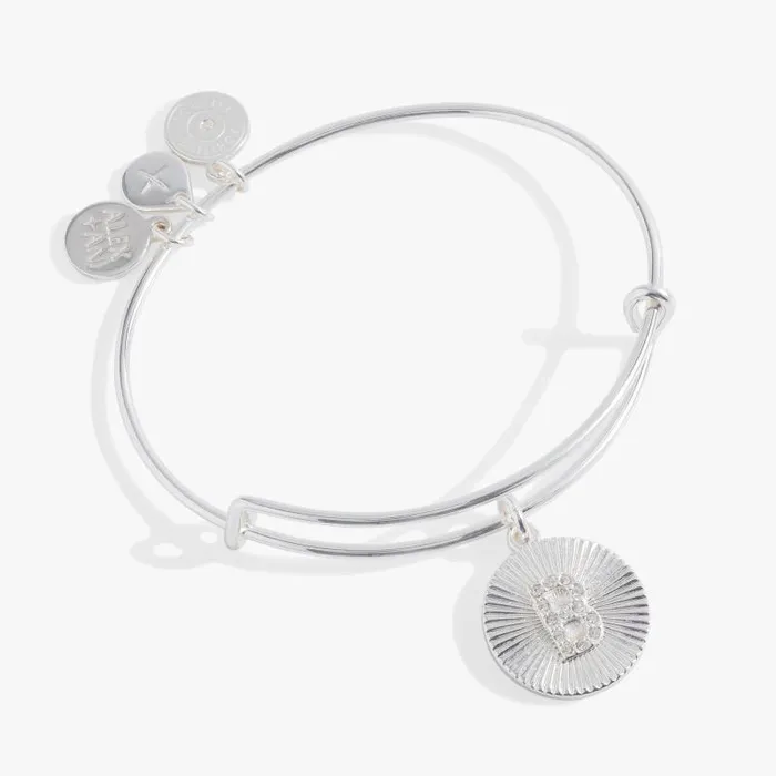 Bracelets Women Alex And Ani Initial B Pave Starburst Texture Bangle Gold