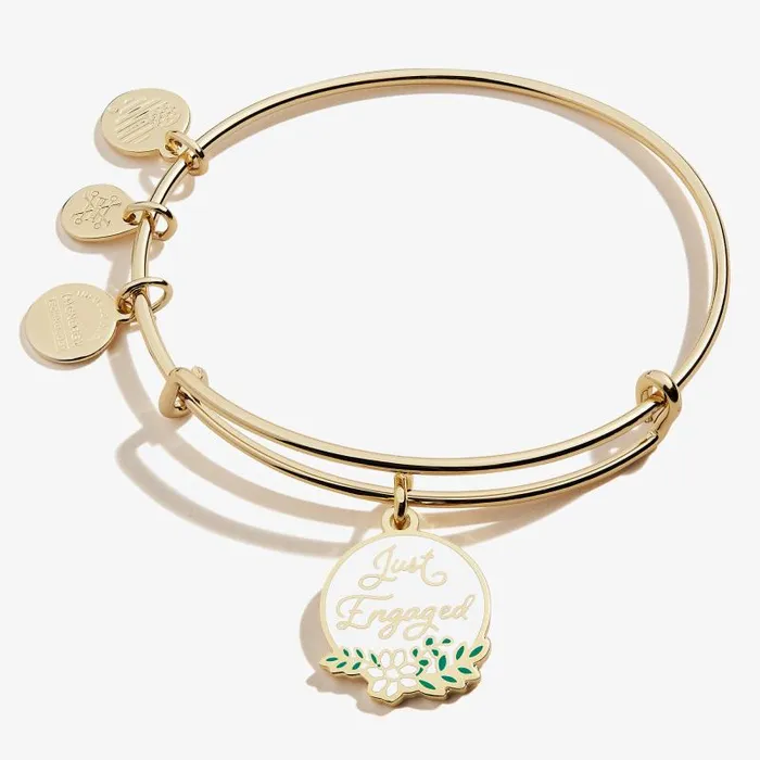 Bracelets Women Alex And Ani Just Engaged039 Charm Bangle Gold