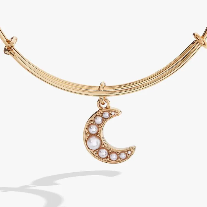 Bracelets Women Alex And Ani Pearl Moon Bangle Gold