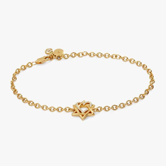 Bracelets Women Alex And Ani Star Of David Heart Bracelet 14kt Gold Plated Two Tone Precious
