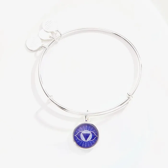 Bracelets Women Alex And Ani Third Eye Chakra Charm Bangle Bracelet Shiny Silver