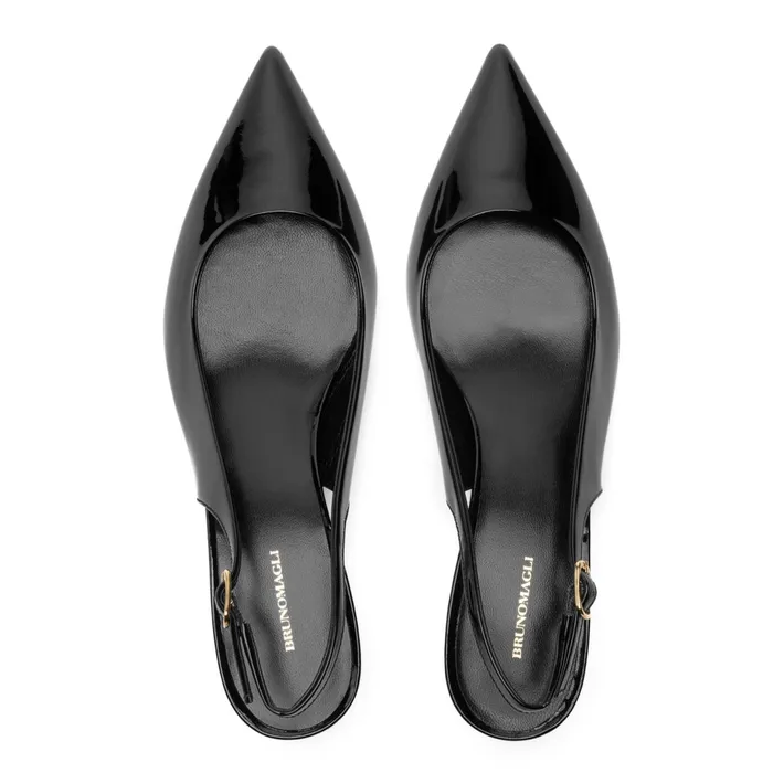 Bruno Magli Palerma Slingback Pump Black Patent Women Evening