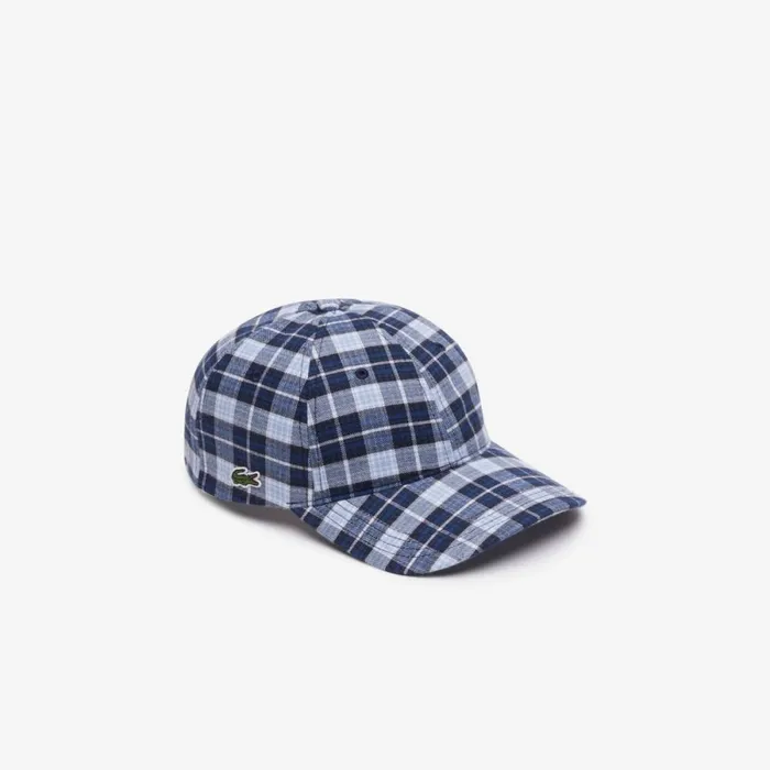Caps and Hats MenWomen Lacoste Unisex Organic Cotton Checkered Cap Navy Blue White Qli Caps and Hats MenWomen Lacoste Unisex Organic Cotton Checkered Cap Navy Blue White Qli