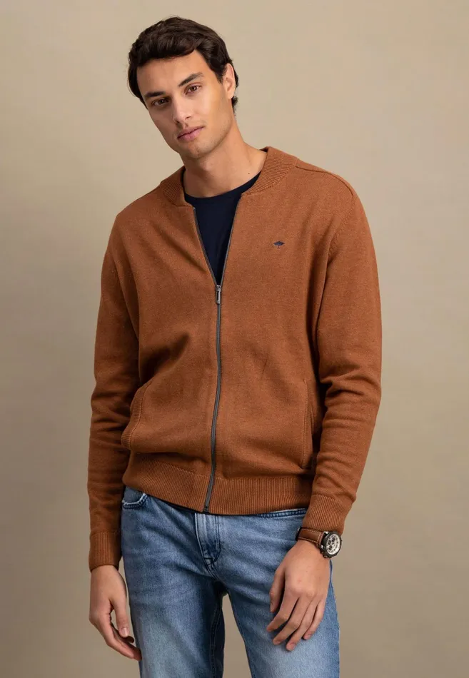 Cardigan Men FYNCHHATTON Parting Jacket Made Of 100 Cotton Navyhazelruby Reddark Emeraldcloud Blueblack
