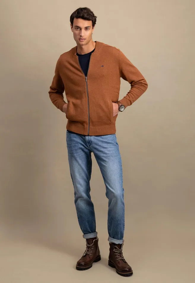 Cardigan Men FYNCHHATTON Parting Jacket Made Of 100 Cotton Navyhazelruby Reddark Emeraldcloud Blueblack