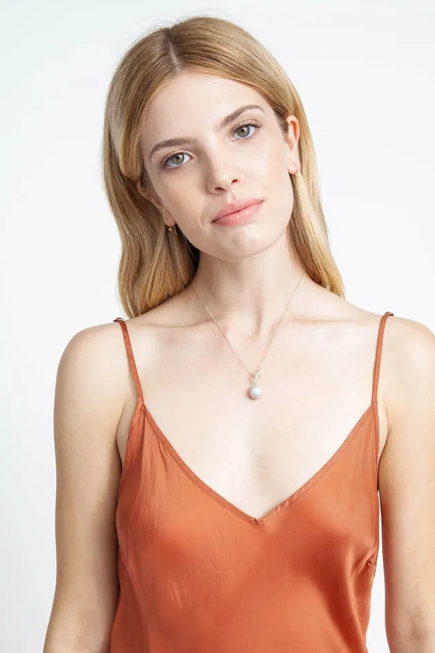 Chan Luu Necklaces Grey Freshwater Pearl Toggle Necklace 8211 Women