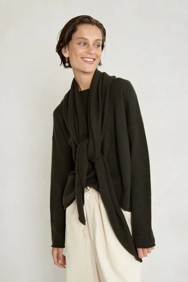 Chan Luu Scarves Triangle Scarf Moss 8211 Women
