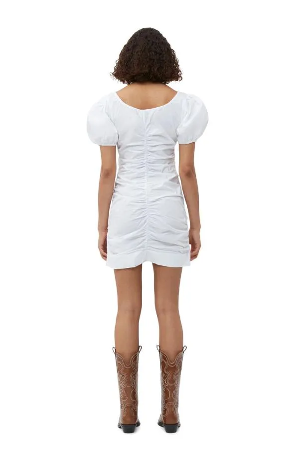 Clothing GANNI Dresses Cotton Poplin Mini Dress Bright White