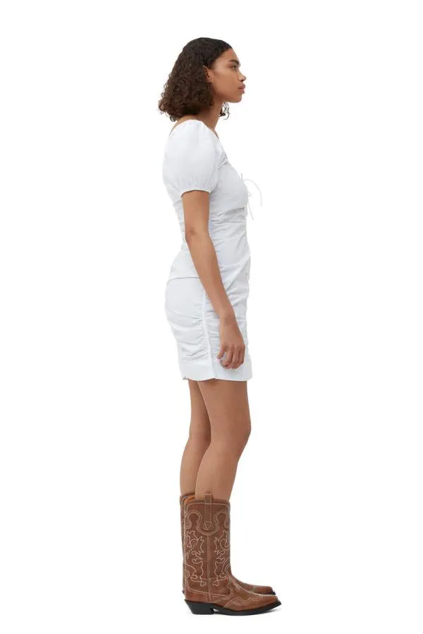 Clothing GANNI Dresses Cotton Poplin Mini Dress Bright White