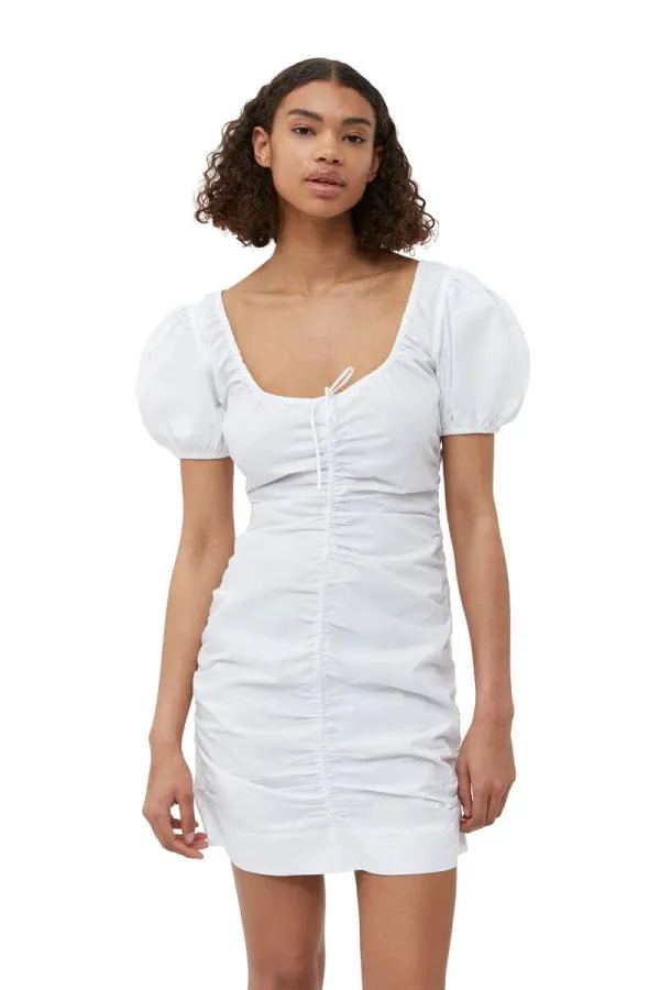 Clothing GANNI Dresses Cotton Poplin Mini Dress Bright White