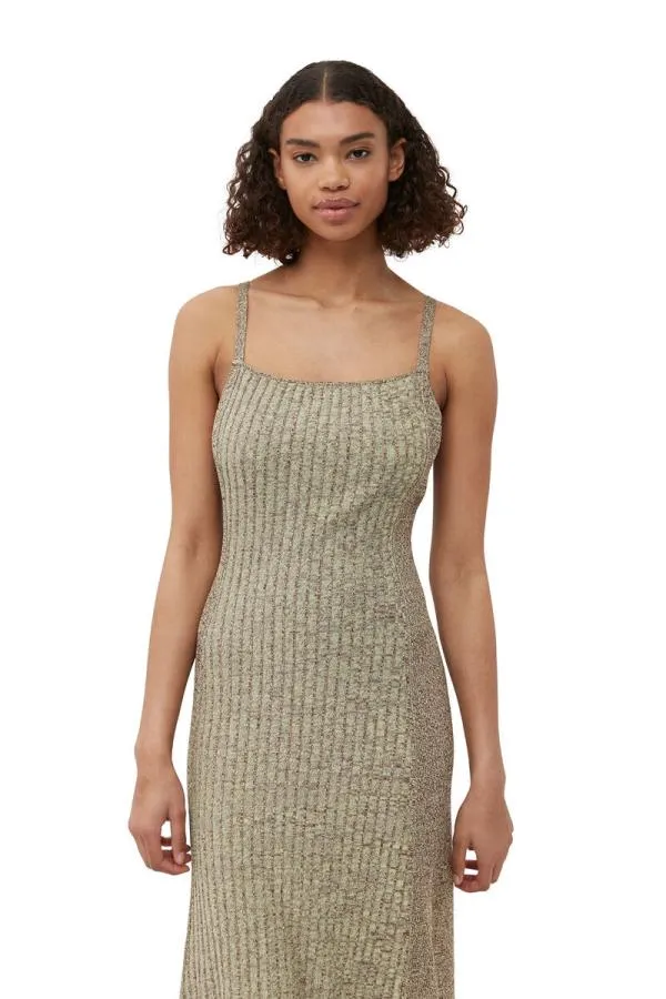Clothing GANNI Dresses Melange Knit Maxi Dress Brandy Brown Clothing GANNI Dresses Melange Knit Maxi Dress Brandy Brown