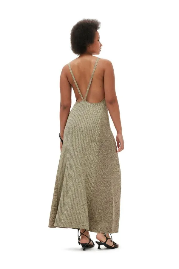 Clothing GANNI Dresses Melange Knit Maxi Dress Brandy Brown Clothing GANNI Dresses Melange Knit Maxi Dress Brandy Brown