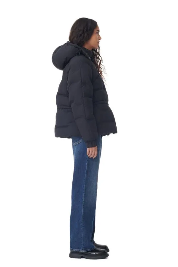 Clothing GANNI Extended Sizes Black Short Puffer Raglan Jacket Black Clothing GANNI Extended Sizes Black Short Puffer Raglan Jacket Black
