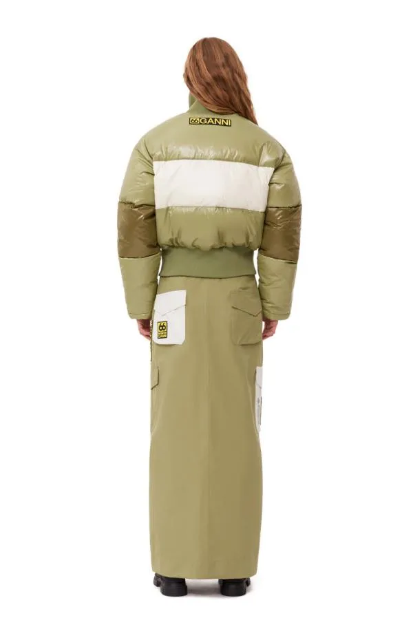 Clothing GANNI Outerwear X 66North Askja Down Bomber Green Salvia