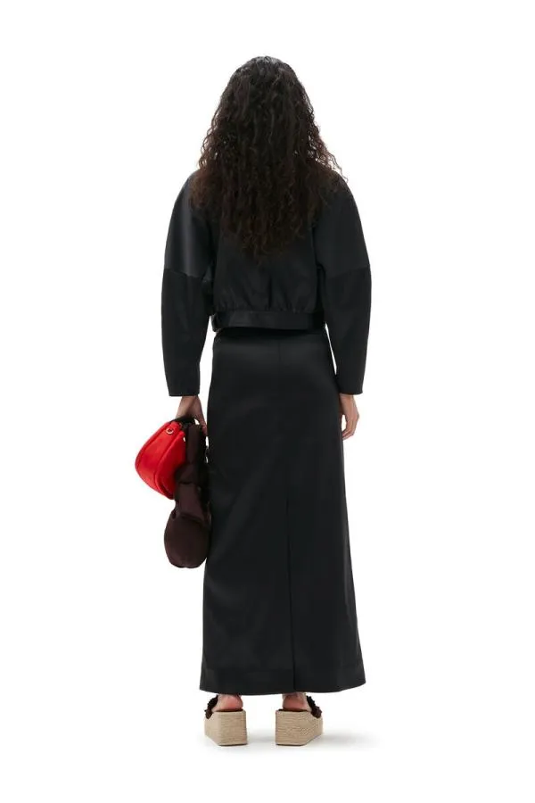 Clothing GANNI Skirts Double Satin Maxi Skirt Black