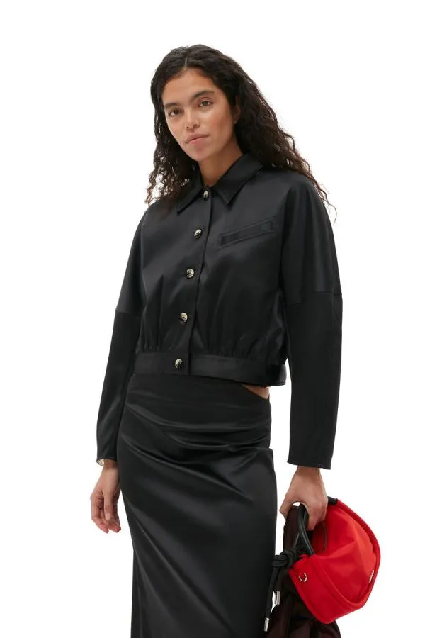 Clothing GANNI Skirts Double Satin Maxi Skirt Black