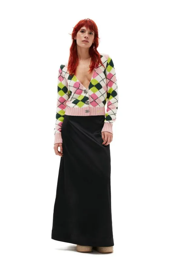 Clothing GANNI Skirts Double Satin Maxi Skirt Black
