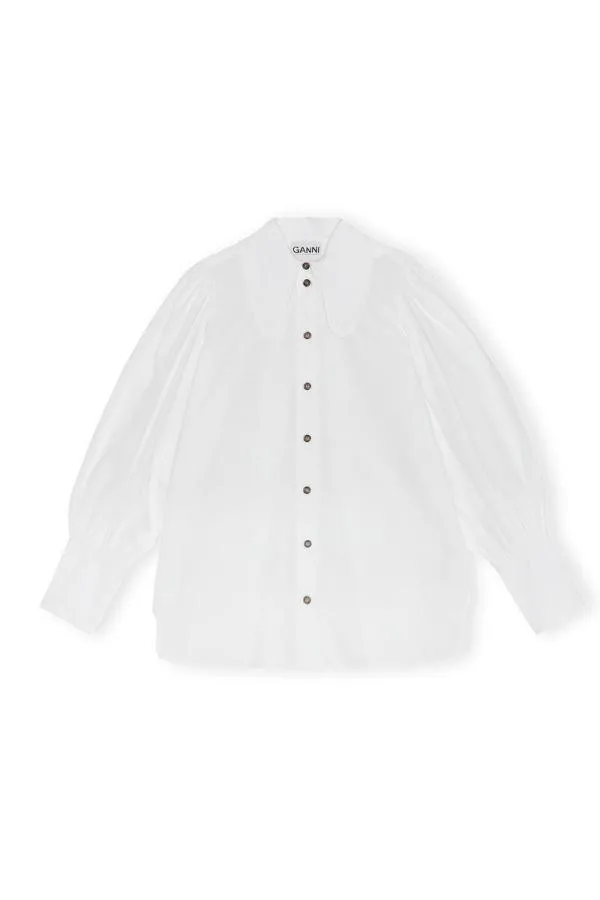 Clothing GANNI Tops Balloon Sleeve Shirt Bright White