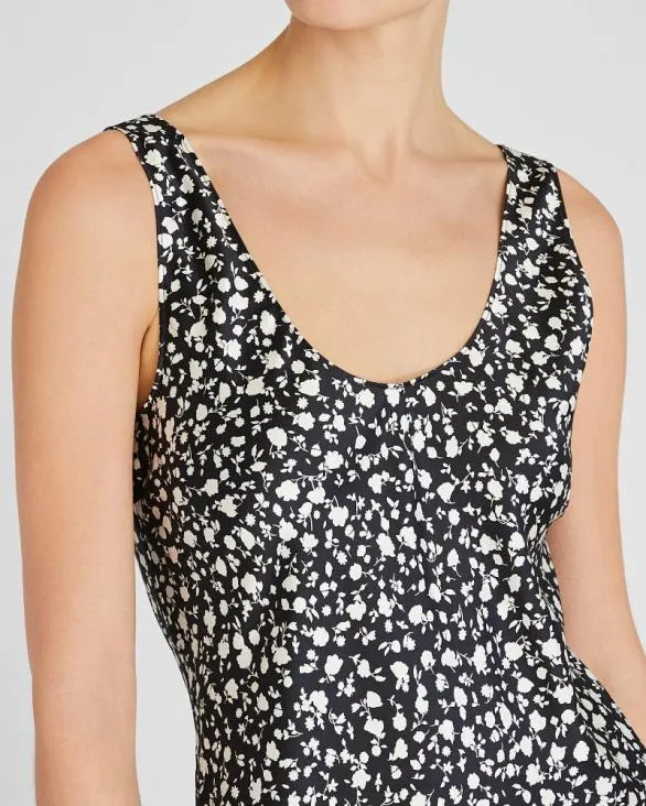 Club Monaco Dresses and Jumpsuits Printed Scoop Neck Midi Slip Dress Black 8211 Women