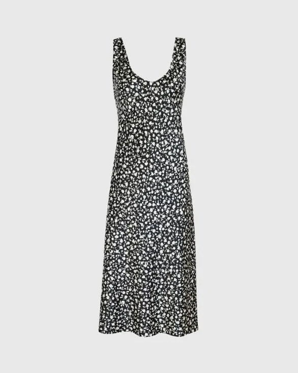 Club Monaco Dresses and Jumpsuits Printed Scoop Neck Midi Slip Dress Black 8211 Women