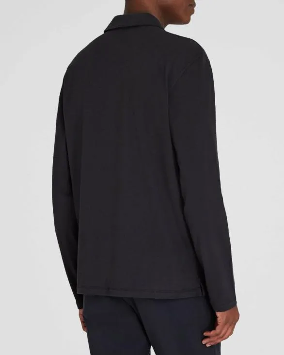 Club Monaco Polos LongSleeve Brushed Cotton Polo Black 8211 Men