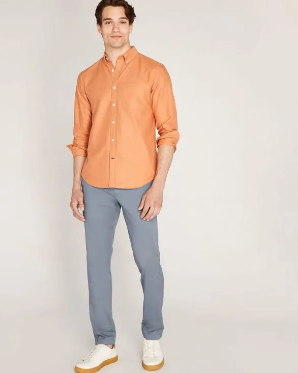 Club Monaco Shirts LongSleeve Solid Oxford Shirt Burnt Orange 8211 Men
