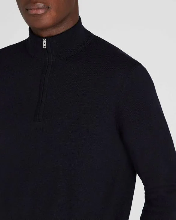 Club Monaco Sweaters Merino QuarterZip Sweater Navy 8211 Men