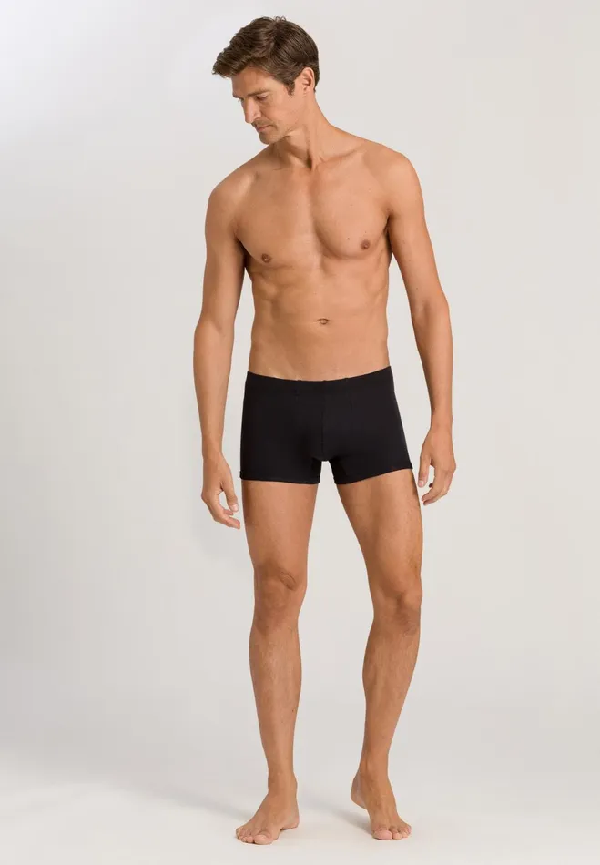 Cotton Boxer Brief Black Men HANRO Boxer Briefs
