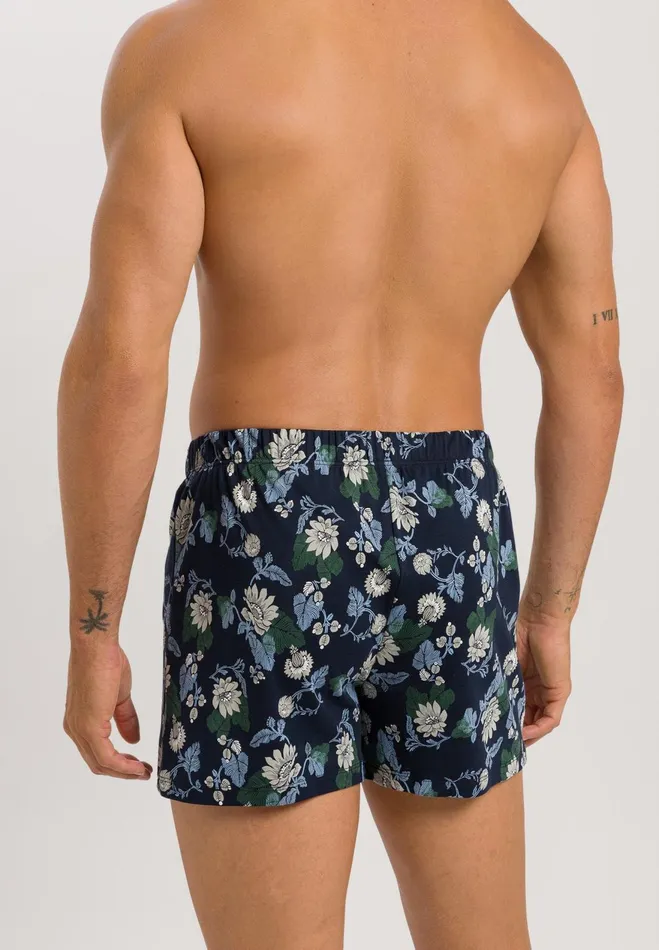 Cotton Knit Boxers Fine Lined Print Men HANRO Boxers