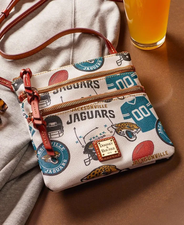 Dooney and Bourke Crossbodies NFL Jaguars N S Triple Zip Crossbody Jaguars 8211 WomenMen Dooney and Bourke Crossbodies NFL Jaguars N S Triple Zip Crossbody Jaguars 8211 WomenMen