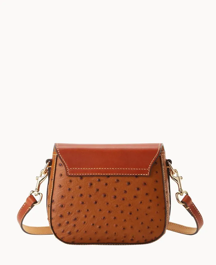 Dooney and Bourke Crossbodies Ostrich Turnlock Flap Saddle Caramel 8211 WomenMen Dooney and Bourke Crossbodies Ostrich Turnlock Flap Saddle Caramel 8211 WomenMen