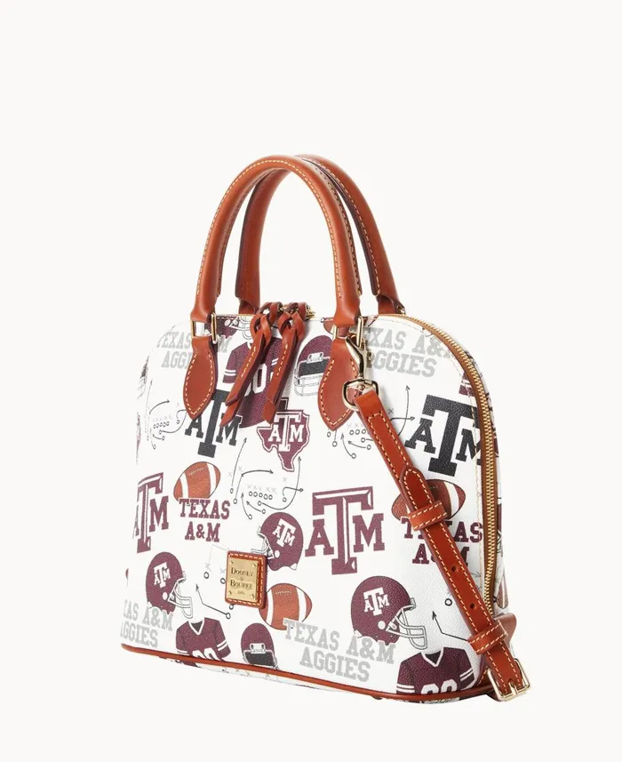 Dooney and Bourke Satchels Collegiate Texas Achr38M University Zip Zip Satchel Texas Aandm 8211 WomenMen