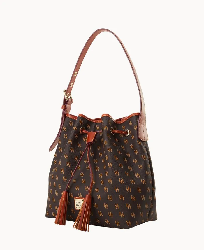 Dooney and Bourke Shoulder Bags Gretta Aimee Drawstring Brown Tmoro 8211 WomenMen
