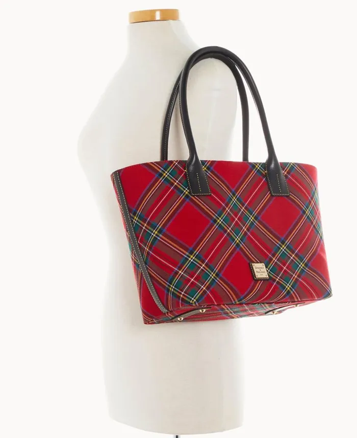Dooney and Bourke Totes Tartan Small Russel Red 8211 WomenMen