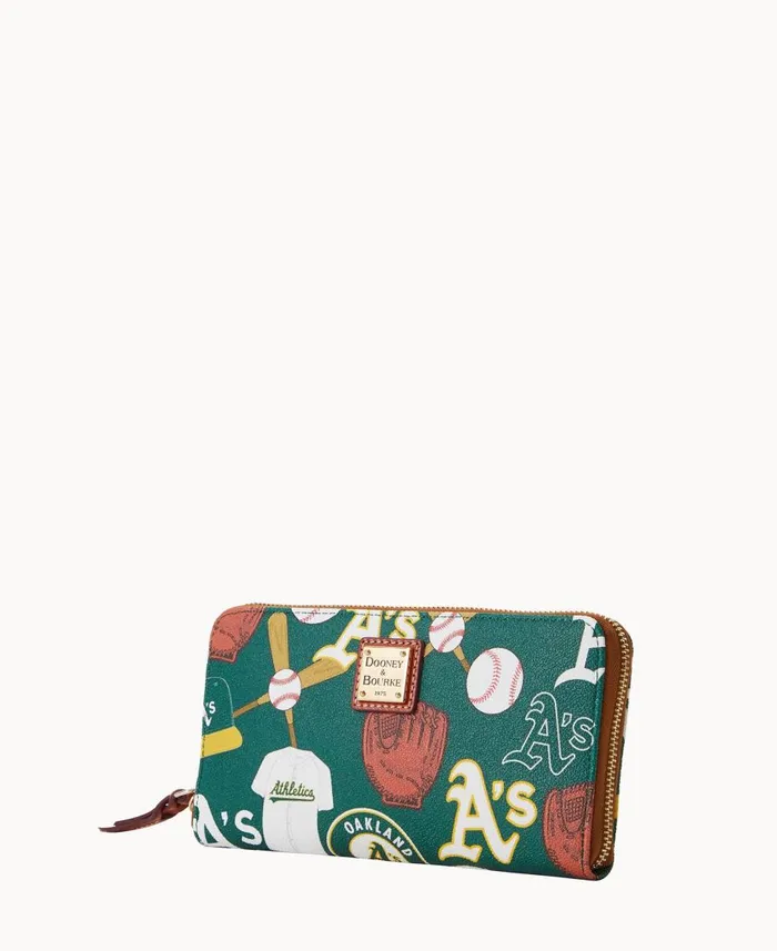 Dooney and Bourke Wallets MLB Athletics Large Zip Around Wristlet Athletics 8211 WomenMen Dooney and Bourke Wallets MLB Athletics Large Zip Around Wristlet Athletics 8211 WomenMen