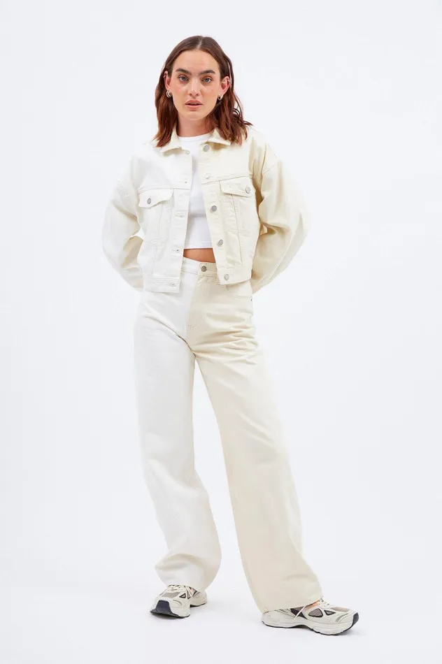 Dr Denim Outerwear Women Tilly Denim Jacket 8211 Two Tone White Two Tone White
